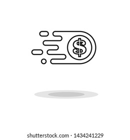 Vector icon currency sign US dollar. American dollar sign logo in flat minimalism style.