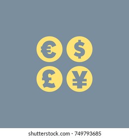 Vector icon of Currency Signs. Eps-10.