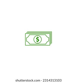 Vector icon currency signs US dollar. American dollar sign logo in flat minimalism style.