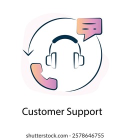 Vector icon for customer support in online services. Represents live chat, assistance, and issue resolution for enhanced user experience.