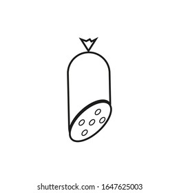 Vektorillustration-Symbol, Wurst auf weißem Hintergrund