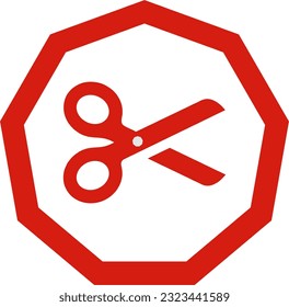 vector icon cut symbol design red style
