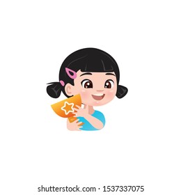 Vector Icon Cute Asian Gymnast Stock Vector (Royalty Free) 1537337075