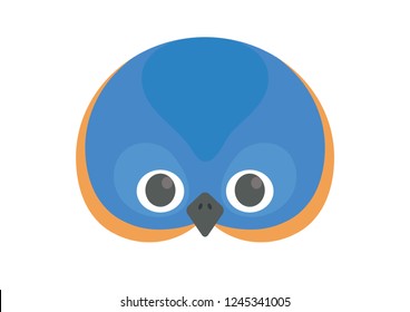 Vector icon of cute bird (eastern bluebird). Animal masks for children.