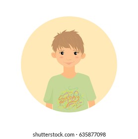 Vector icon
cute boy with freckles illustration