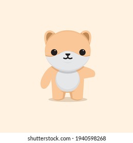 Vector icon of cute colored stuffed animal