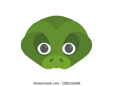 Vector icon of cute crocodile. Cute animal masks for children.