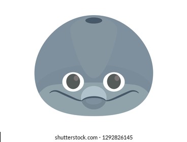 Vector icon of cute dolphin. Animal mask for children.