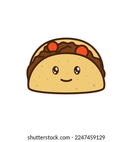 vector icon of cute doodle fast food taco