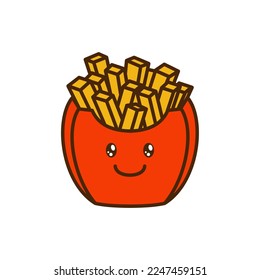 vector icon of cute doodle fast food french fries