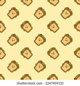 vector icon of cute doodle pattern fast food sandwich