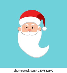 Icono vector de la cara linda de Santa Claus. Feliz Navidad. Feliz Año Nuevo.
