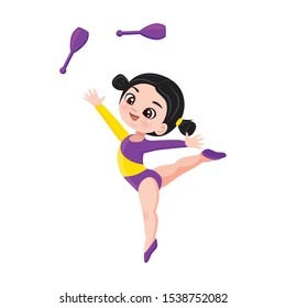vector icon of cute funny gymnast