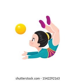 vector icon of cute funny gymnast