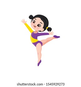 vector icon of cute funny gymnast