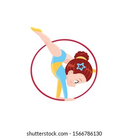 vector icon of cute funny gymnast