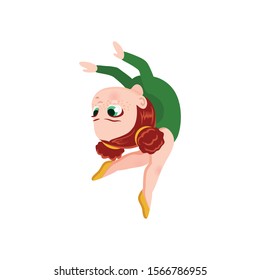 vector icon of cute funny gymnast