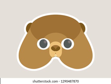 Vector icon of cute groundhog. Groundhog day decoration.