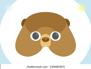 Vector icon of cute groundhog. Groundhog day decoration.