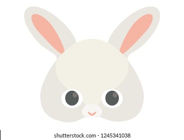 Vector icon of cute hare or bunny or rabbit. Animal masks for children.