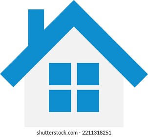 Vector icon of cute house in chimney. Nice and comfortable home. Home Sweet Home. Residence and address.
