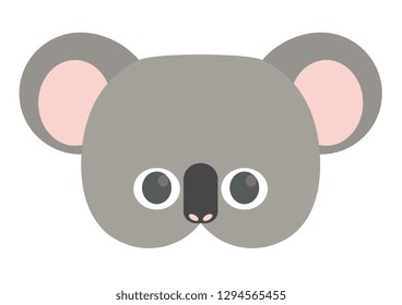 Vector icon of cute koala. Animal mask for children.