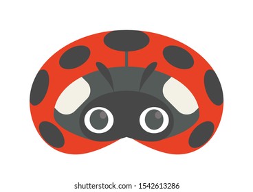 Vector icon of cute ladybug. Animal mask for children.