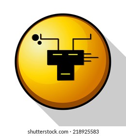 Vector icon of cute monster. EPS10 vector illustration