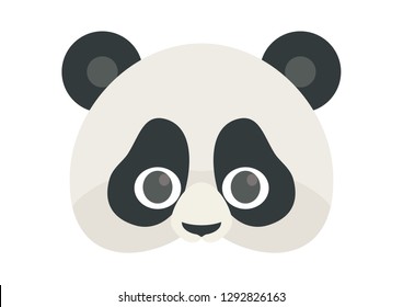 Vector icon of cute panda. Animal mask for children.