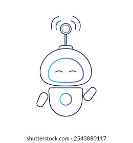 Vector icon, cute robot logo. A chatbot. The robot is a virtual assistant.