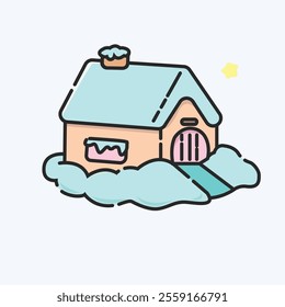 Vector Icon Cute Snowhouse Asset