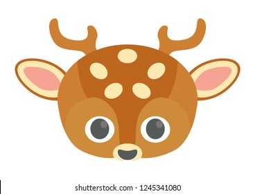 Vector icon of cute spotted deer. Animal masks for children.