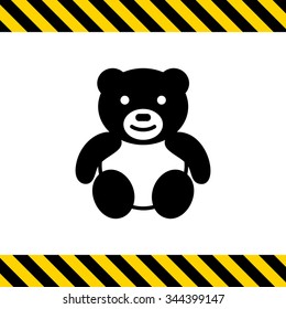 Vector icon of cute teddy bear toy