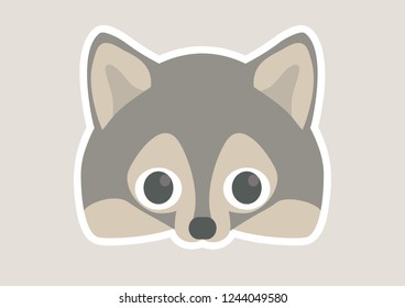 Vector icon of cute wolf. Animal mask for children.