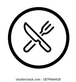 Vector icon cutlery isolated white background