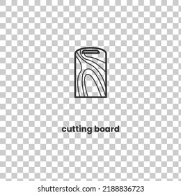 Vector Icon of cutting board wood. Vector illustration in dark color and transparent background (png)