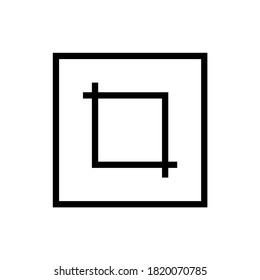 Icono del vector para cortar. Símbolo de corte para los archivos de fotos insertados.