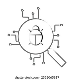 Icono de Vector para protección contra amenazas cibernéticas. Destaca herramientas de seguridad y sistemas de monitoreo para identificar vulnerabilidades digitales.