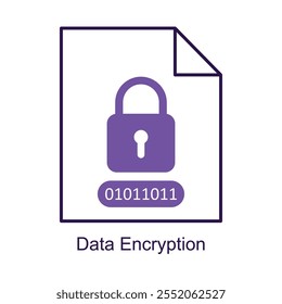 Icono de Vector para el cifrado de seguridad cibernética. Muestra cerraduras digitales seguras y tecnología para evitar el acceso no autorizado.
