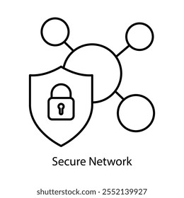 Icono de Vector para ciberseguridad y redes seguras. Muestra un escudo superpuesto a un gráfico de red para enfatizar la seguridad en las redes digitales.