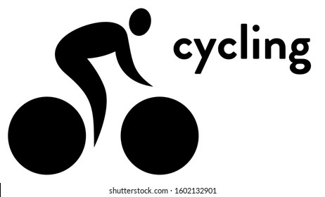 Vector icon of a cyclist on a bike