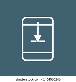 Vector Icon of data downloading on mobile phone. Mobile traffic related symbol. Icon in outline flat style