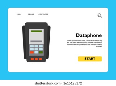 Vector icon of dataphone. Payment, checkout, transaction. Banking service concept. Can be used for topics like banking, finance, shopping