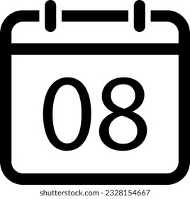 Vector icon of date on tear-off calendar as reminder of event
