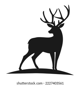 Vektorsymbol von Hirsch. Illustration von Hirschsilhouette mit Horn
