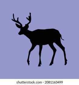 Vector Icon deer sign, Image deer symbol sticker ,Image deer silhouette sign.