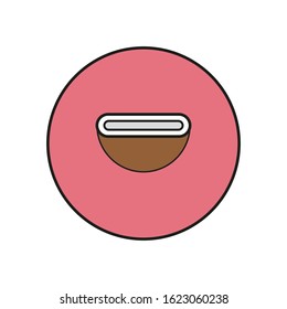 vector icon, with delicious coconut shape
