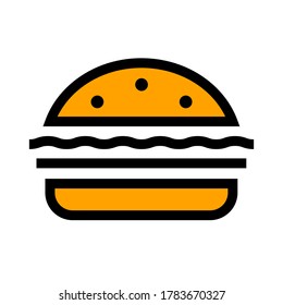 Icono vector con una deliciosa garburger. Almuerzo rápido. Ilustración aislada en estilo plano.