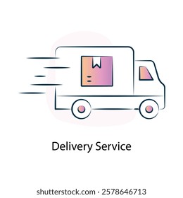 Vector icon for delivery service in e-commerce logistics. Depicts fast and reliable shipping solutions.