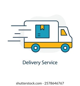 Vector icon for delivery service in e-commerce logistics. Depicts fast and reliable shipping solutions.